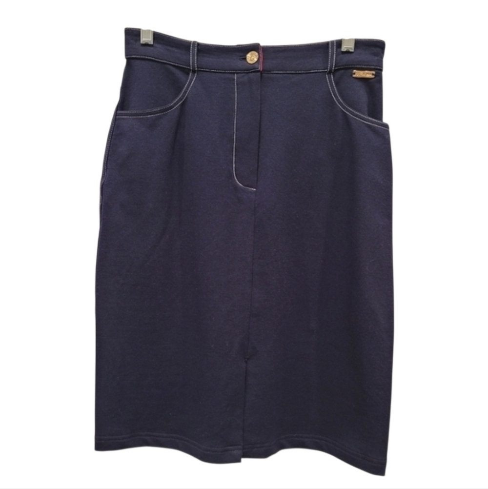 Sz 4 Petite Navy St. John Sport by Marie Gray Stretch Skirt